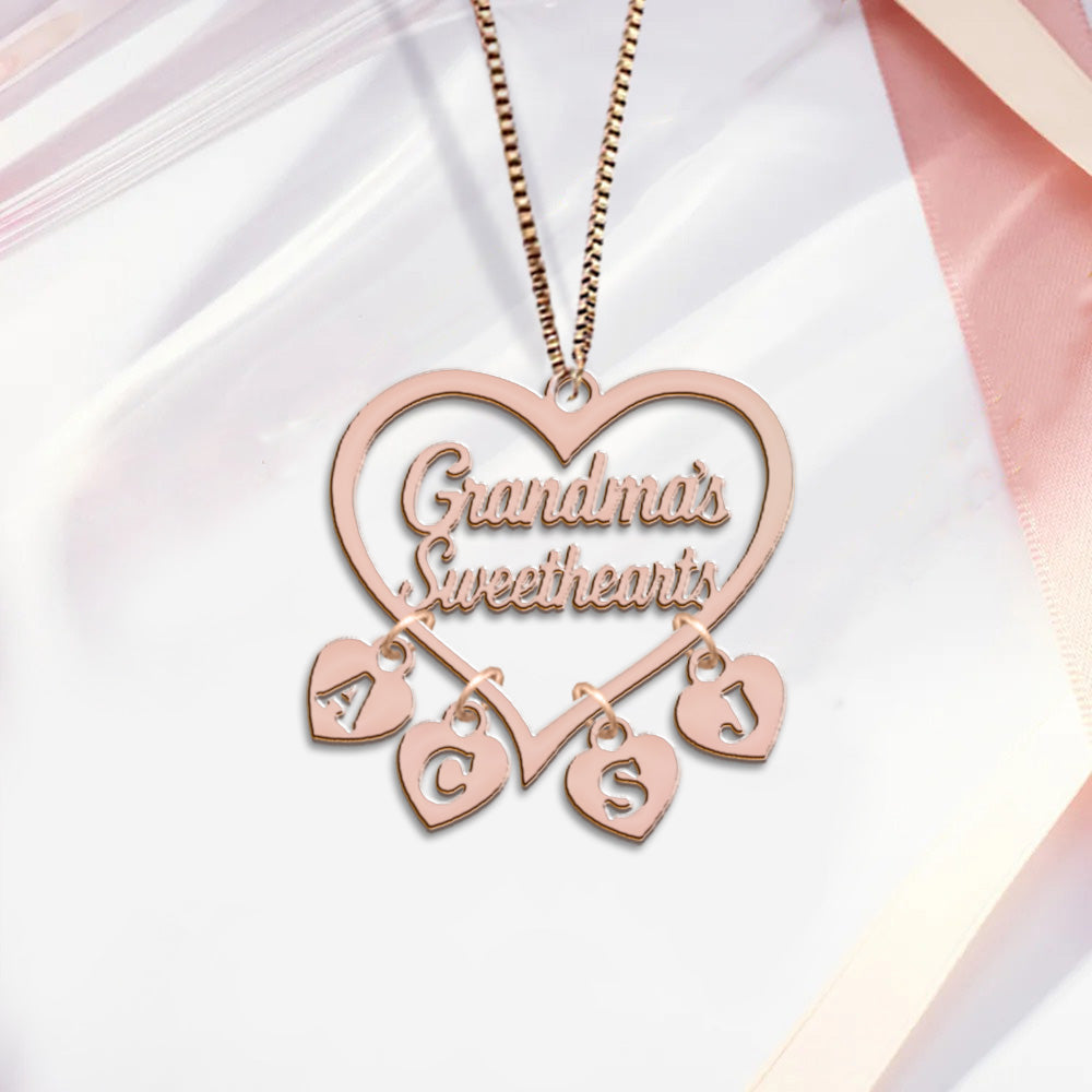 Grandma's Sweethearts - Personalized Grandma Necklace with Charms