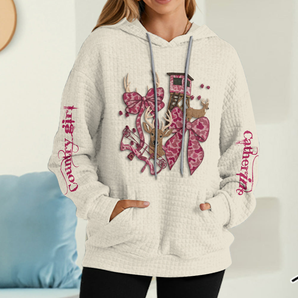 Country Girl – Personalisierter Jagd-Waffel-Hoodie