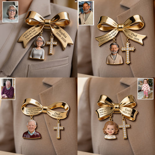 I Will Carry You With Me - Personalized Memorial 3D Embossed Enamel Pin