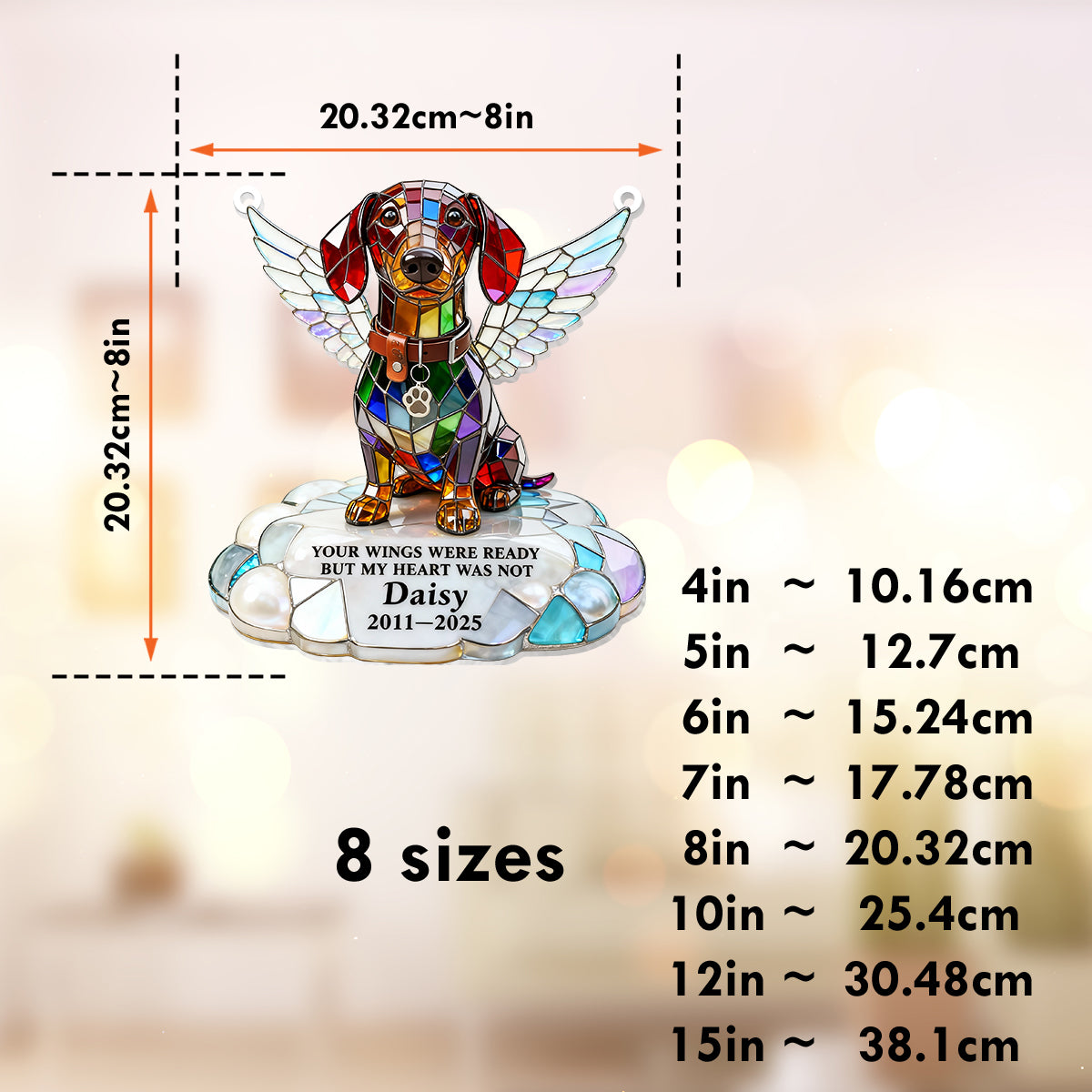 Your Wings Were Ready - Personalized Dog Window Hanging Suncatcher Ornament