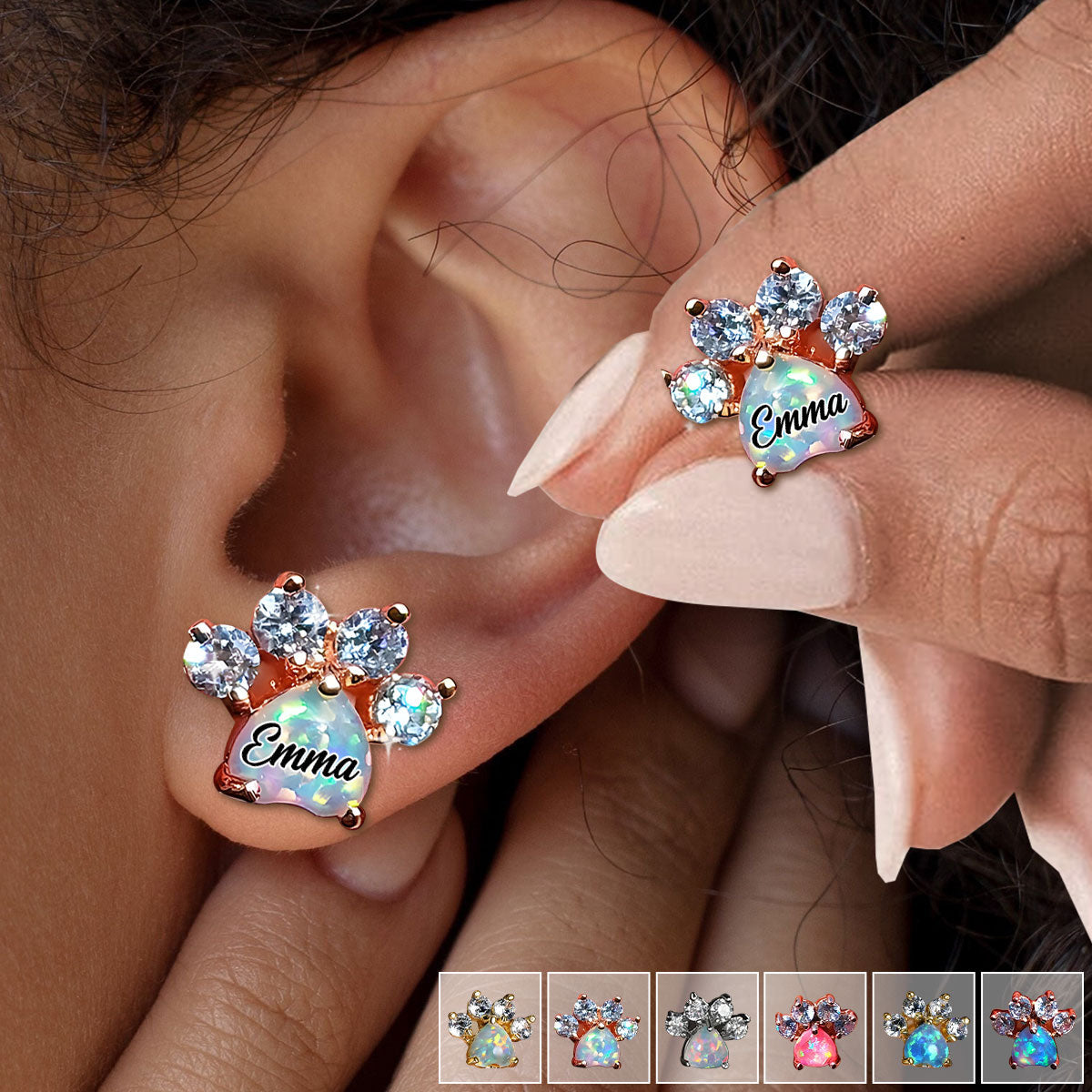 Schmuck mit Hundepfoten – Personalisierte Hunde-Ohrstecker