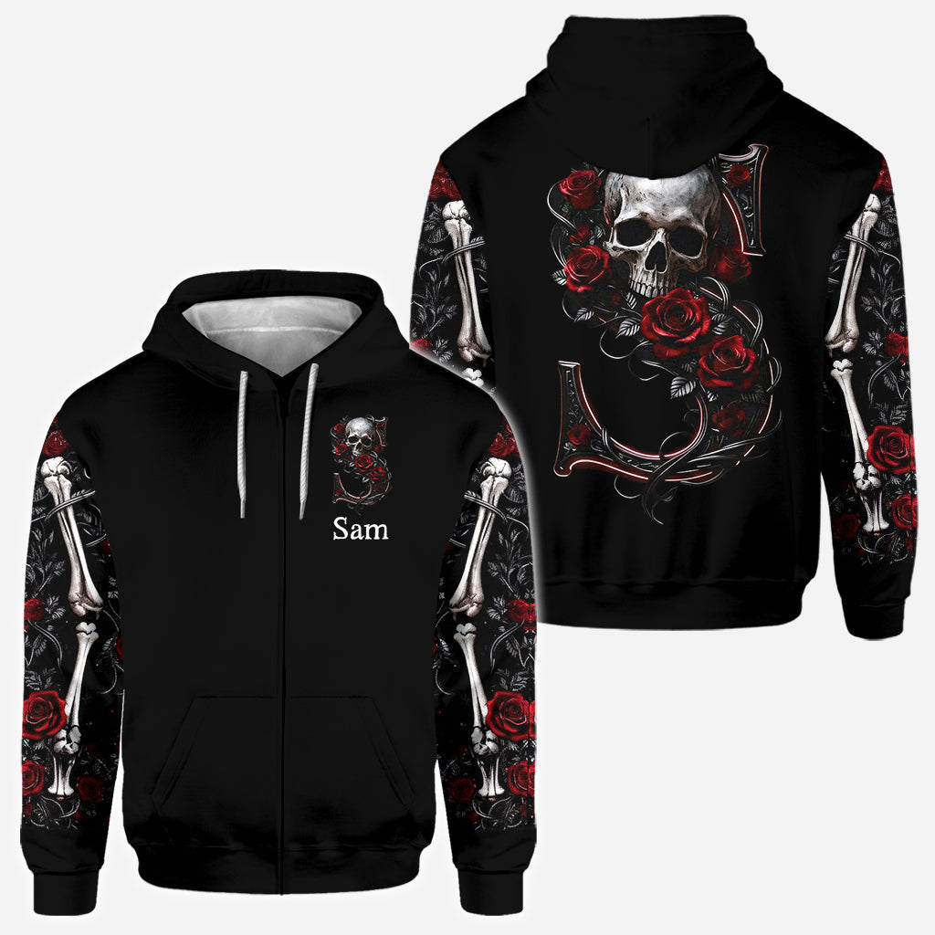 Rose & Skull – Personalisiertes Shirt mit Totenkopf-Allover-Print