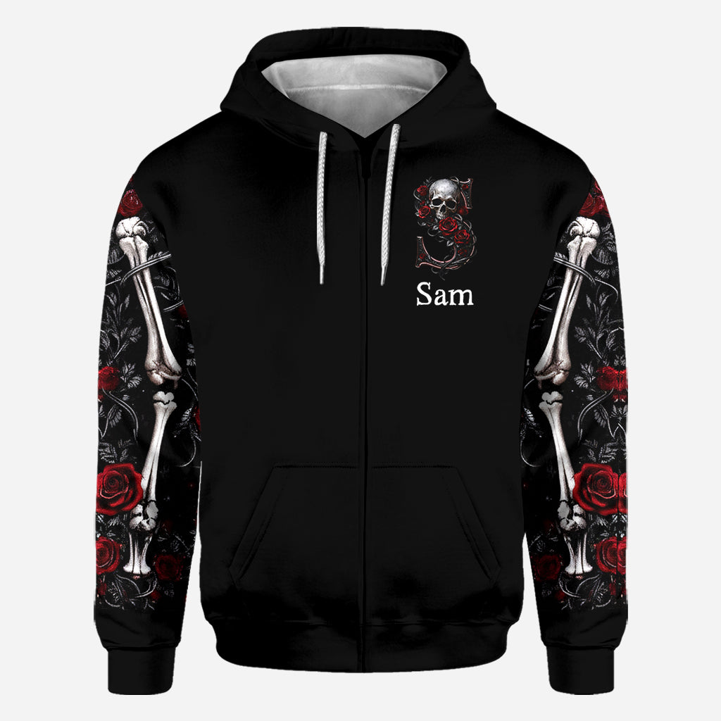 Rose & Skull – Personalisiertes Shirt mit Totenkopf-Allover-Print