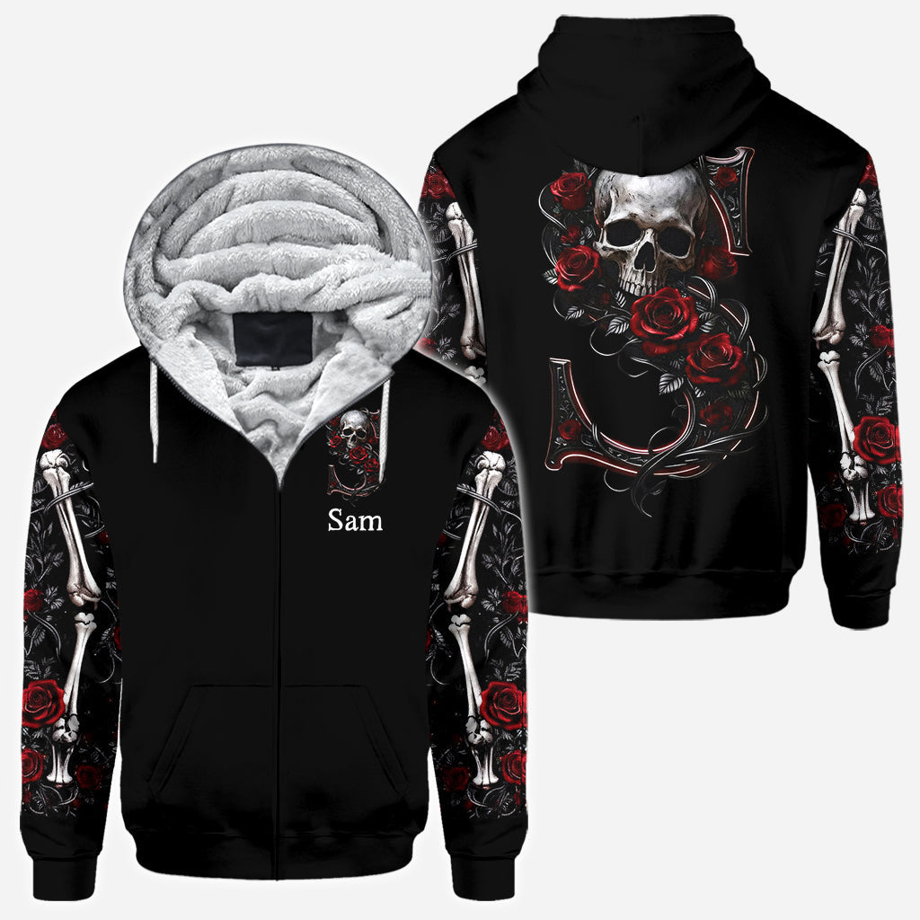 Rose & Skull – Personalisiertes Shirt mit Totenkopf-Allover-Print