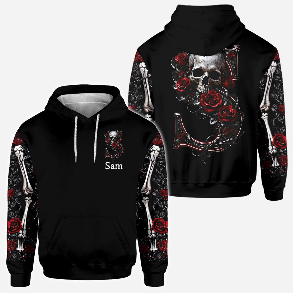 Rose & Skull – Personalisiertes Shirt mit Totenkopf-Allover-Print