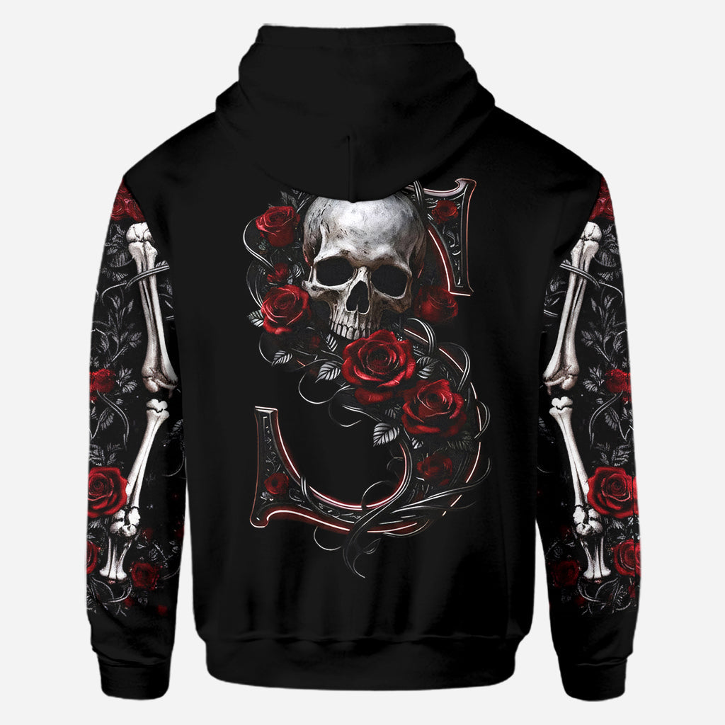 Rose & Skull – Personalisiertes Shirt mit Totenkopf-Allover-Print