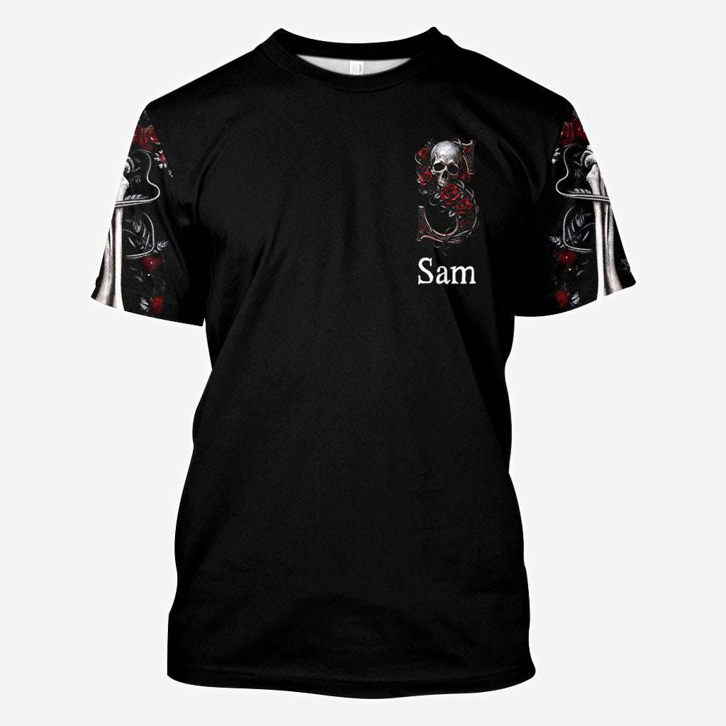 Rose & Skull – Personalisiertes Shirt mit Totenkopf-Allover-Print