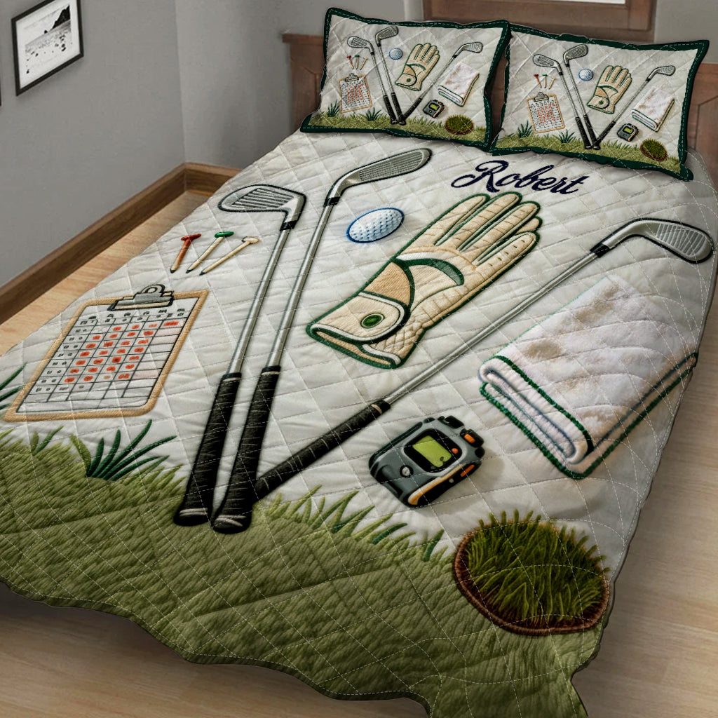 Live Love Golf - Personalized Golf Quilt Set