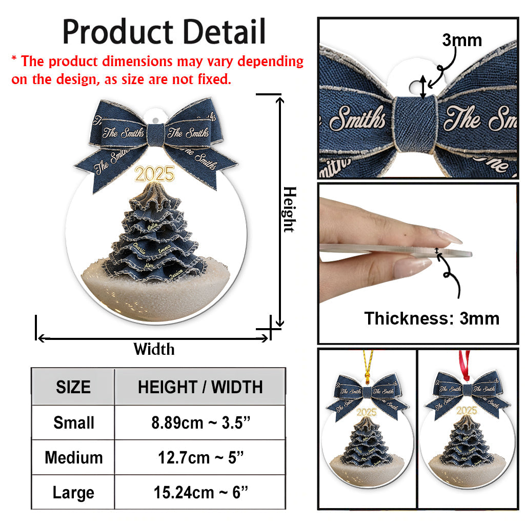 Frohe Weihnachten, Familie – Personalisierter transparenter Familienschmuck