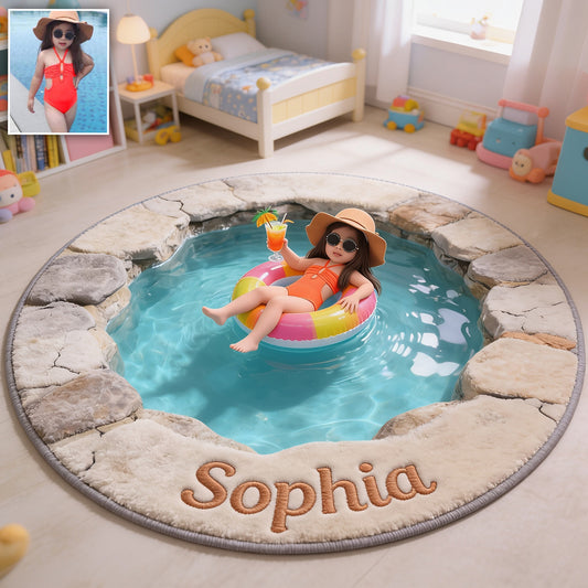 Sommer Vibes - Personalisierter rutschfester Kinderteppich