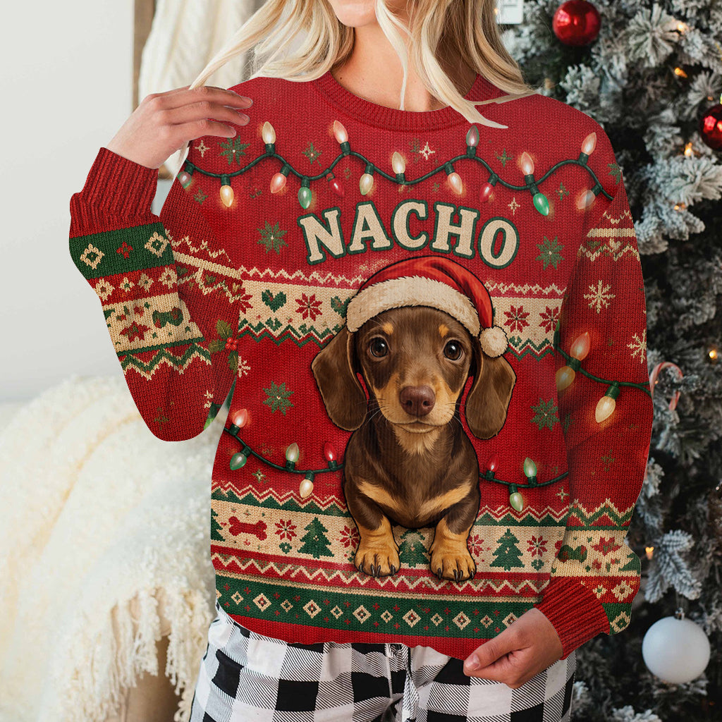 Christmas Cute Dog - Personalized Dog Ugly Sweater