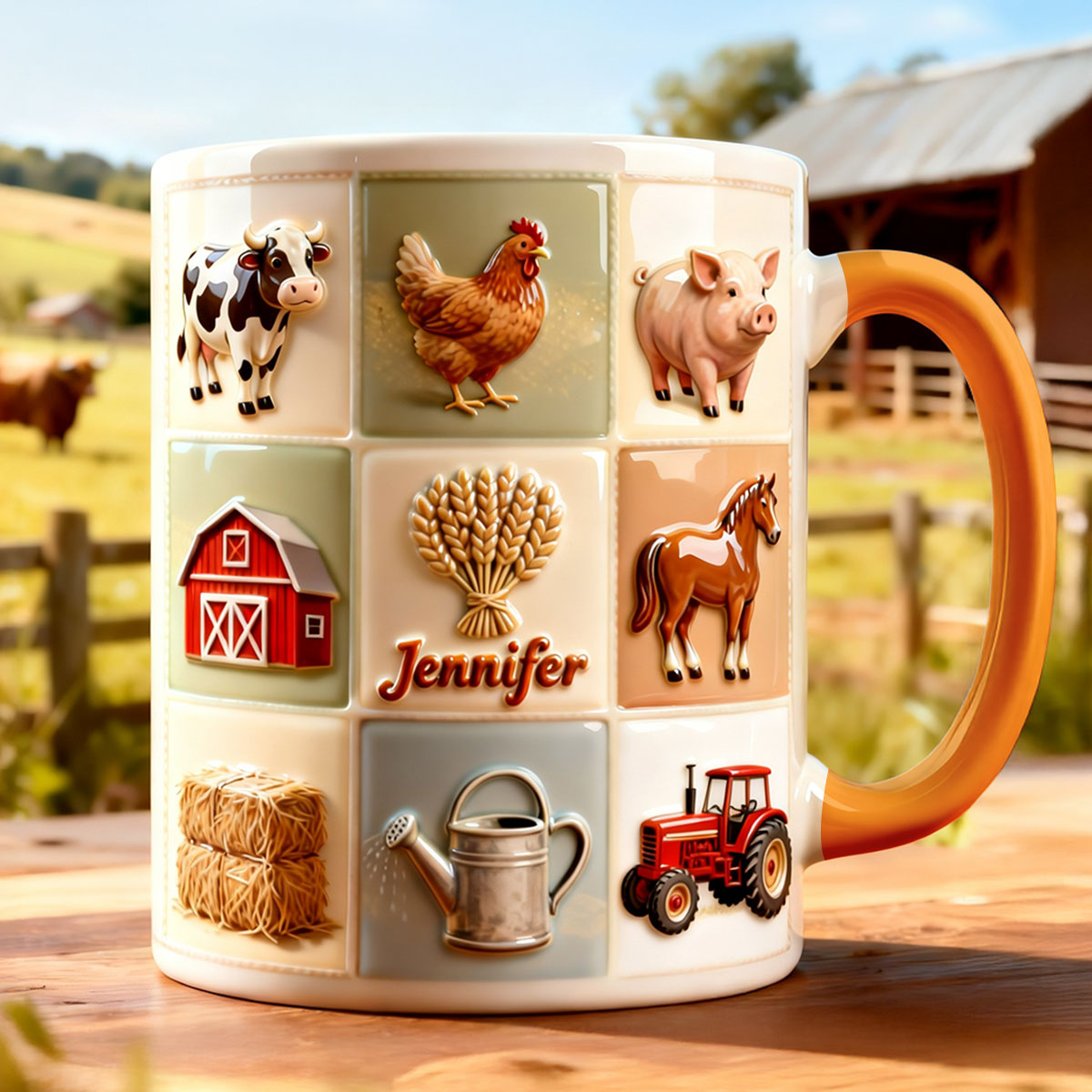 Farmer Life - Personalized Farmer Set Accent Mug with Acrylic Stirrers