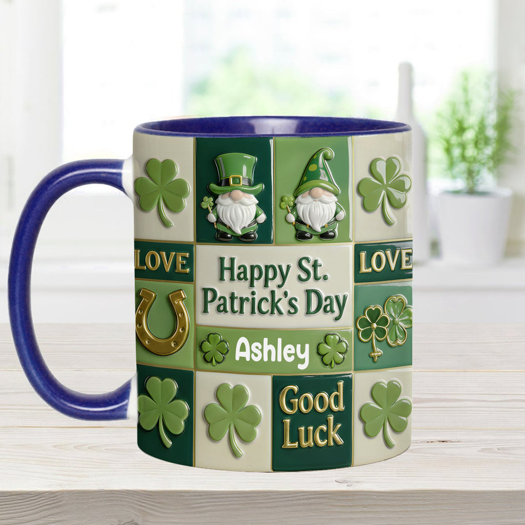 Fröhlichen St. Patrick's Day – Personalisierte Tasse und Untersetzer mit irischem Akzent