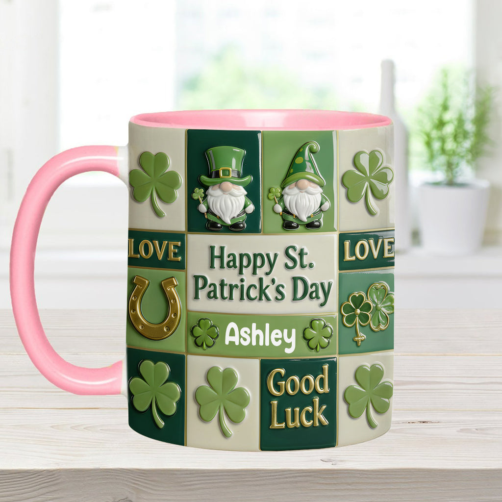 Fröhlichen St. Patrick's Day – Personalisierte Tasse und Untersetzer mit irischem Akzent