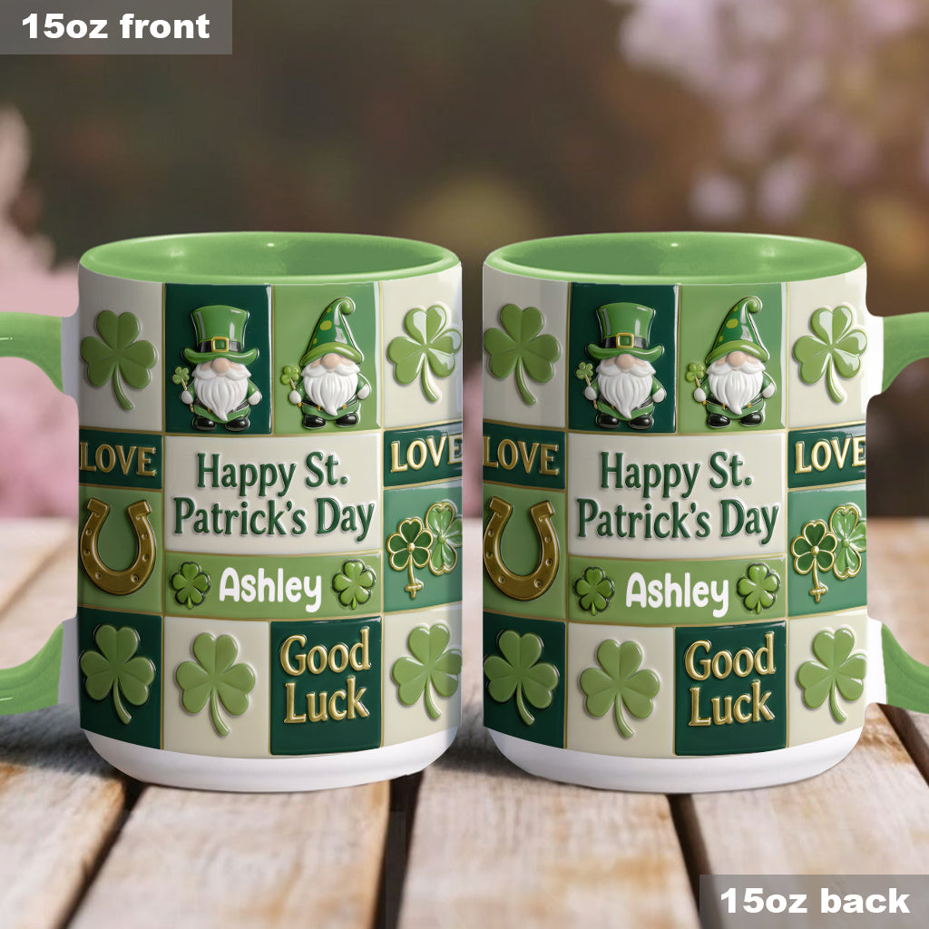 Fröhlichen St. Patrick's Day – Personalisierte Tasse und Untersetzer mit irischem Akzent