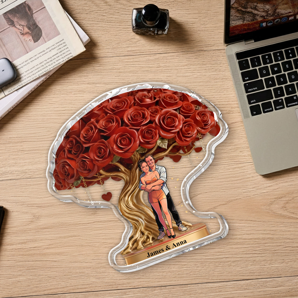 Individuell gestaltbare Ablage für Paare mit Foto – Personalisierte Ablage für Paare