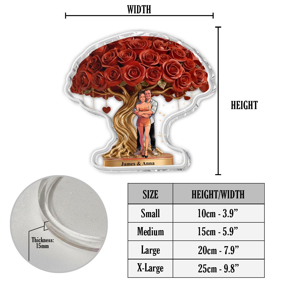 Individuell gestaltbare Ablage für Paare mit Foto – Personalisierte Ablage für Paare