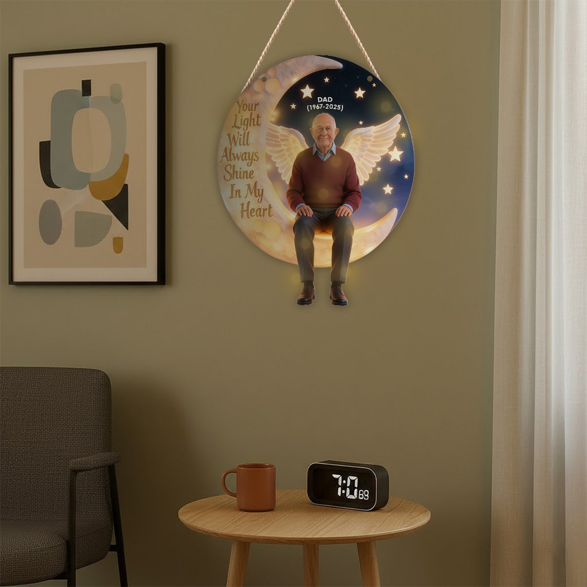 Leuchte immer in meinem Herzen – Personalisierte Gedenk-LED-Licht-Acryl-Schild