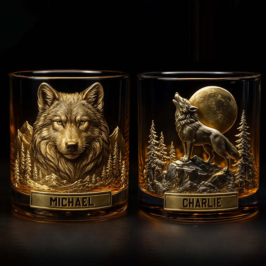 Cooler Wolf – personalisiertes Wolf-Whiskyglas