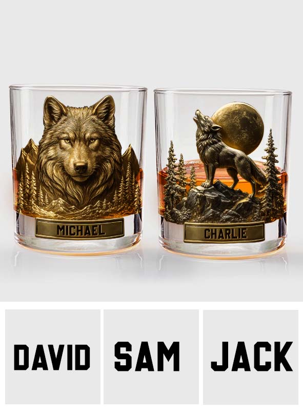 Cooler Wolf – personalisiertes Wolf-Whiskyglas