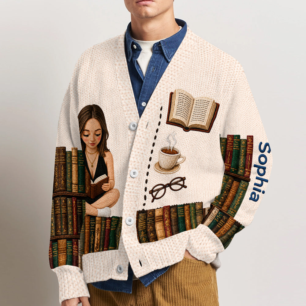 Just a Girl Who Loves Books - Personalized Book Cardigan Sweater