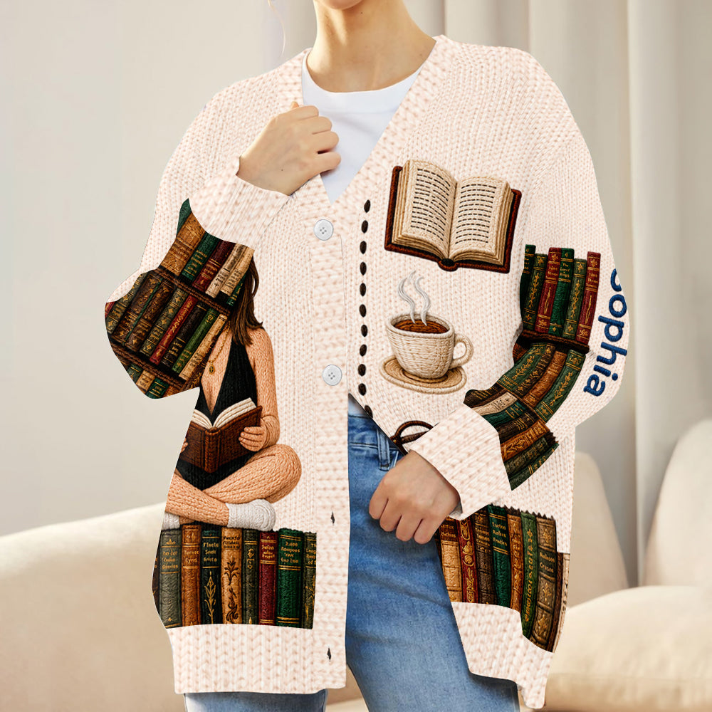 Just a Girl Who Loves Books - Personalized Book Cardigan Sweater