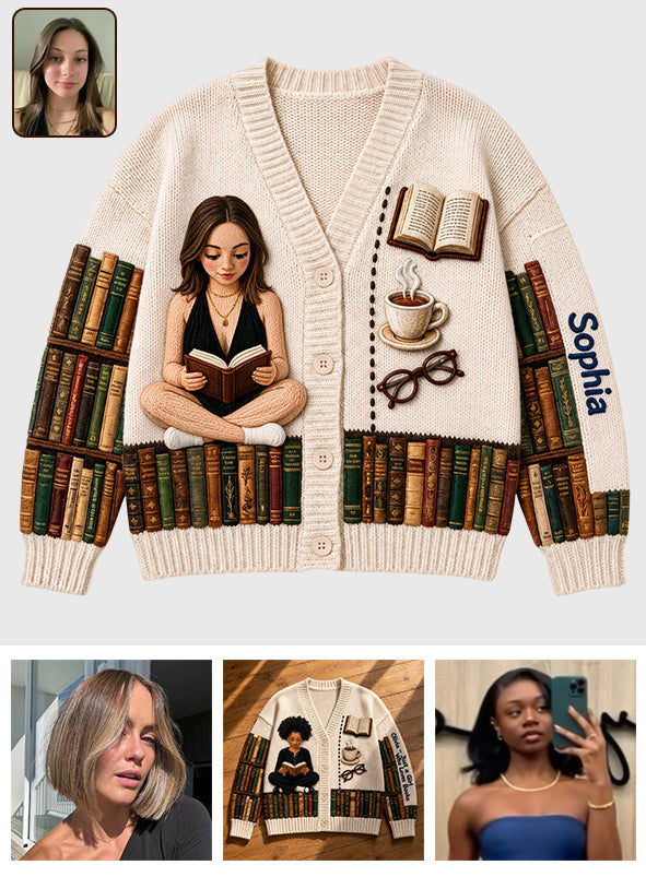 Just a Girl Who Loves Books - Personalized Book Cardigan Sweater