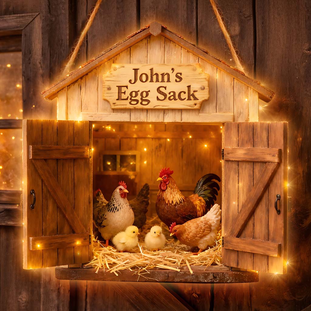 Eiersack, Geschenk für Landwirte – Personalisiertes LED-Licht-Acrylschild für Landwirte