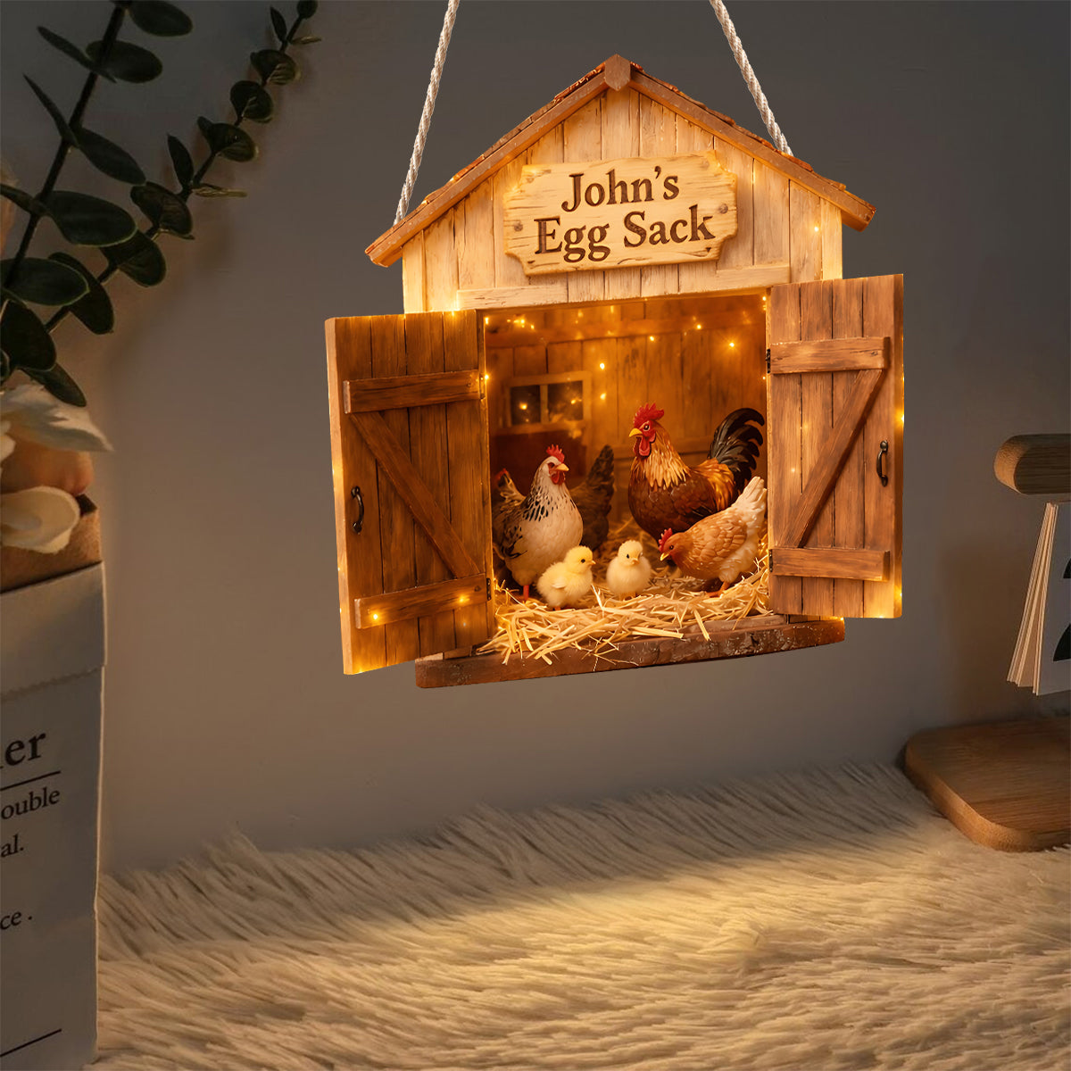 Eiersack, Geschenk für Landwirte – Personalisiertes LED-Licht-Acrylschild für Landwirte