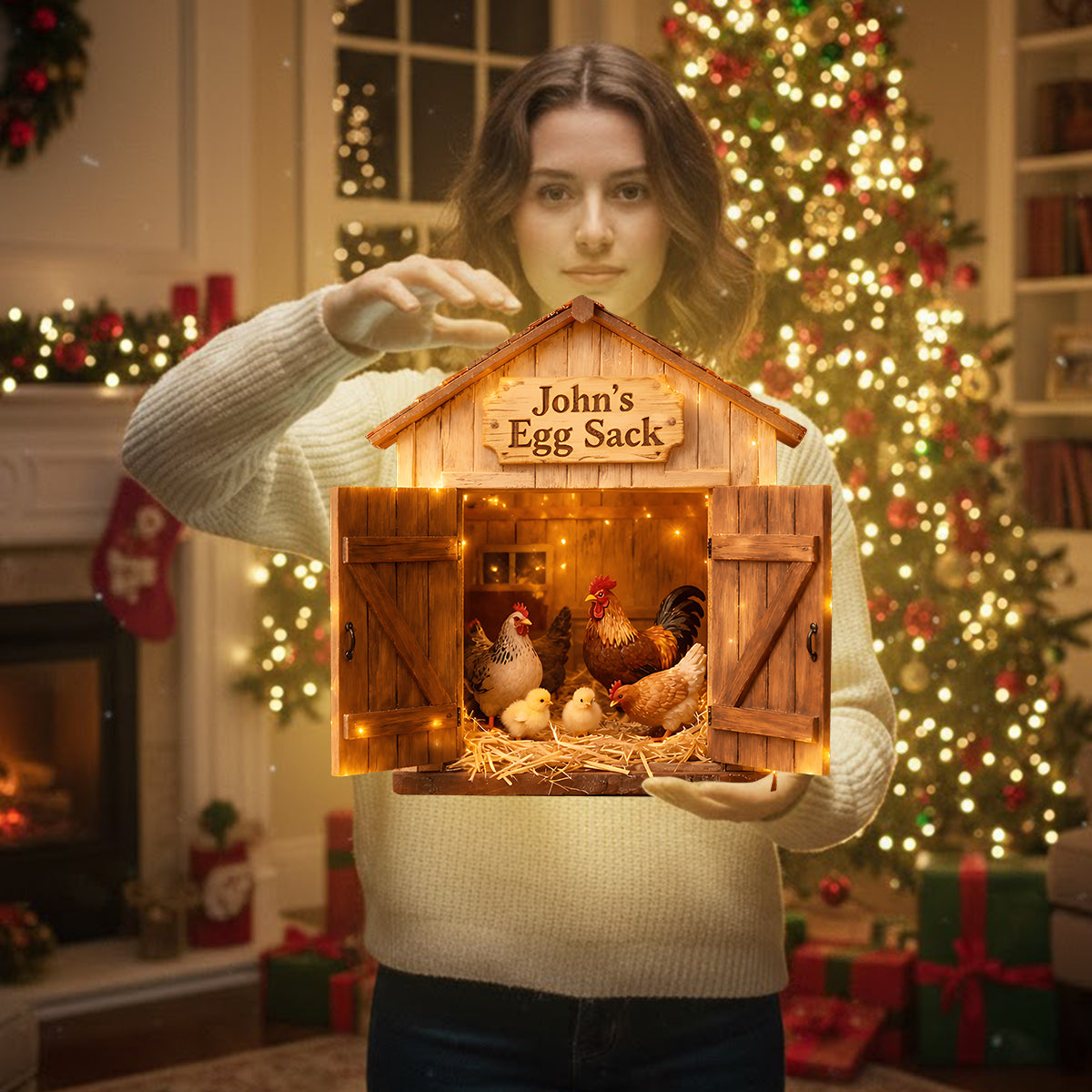 Eiersack, Geschenk für Landwirte – Personalisiertes LED-Licht-Acrylschild für Landwirte
