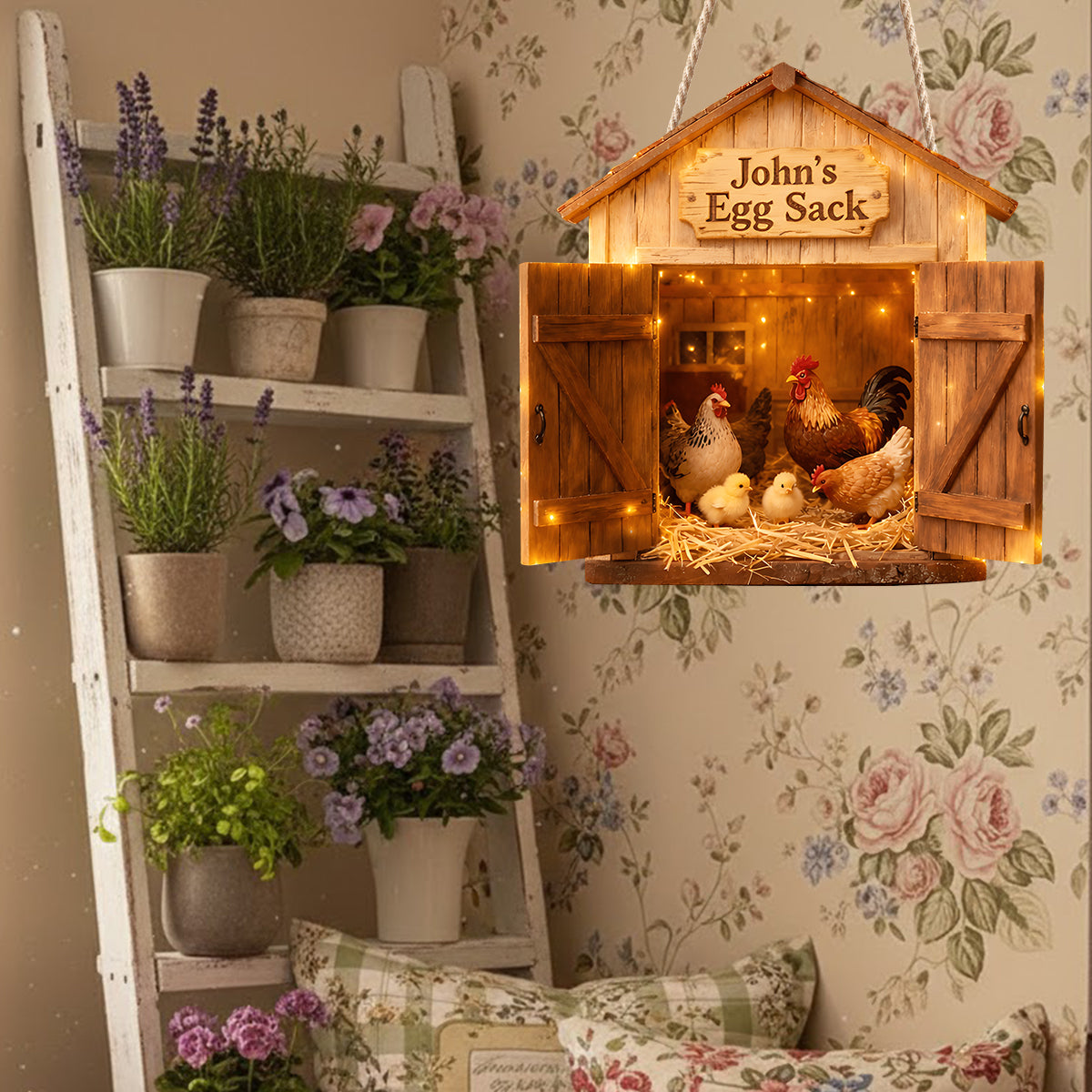 Eiersack, Geschenk für Landwirte – Personalisiertes LED-Licht-Acrylschild für Landwirte