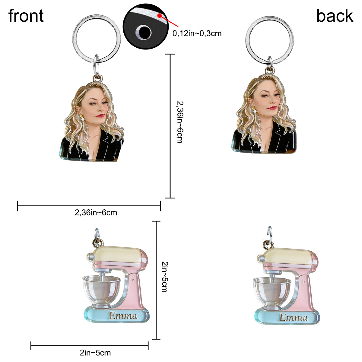 Liebe zum Backen – Personalisierter Back-Schlüsselanhänger mit Anhängern