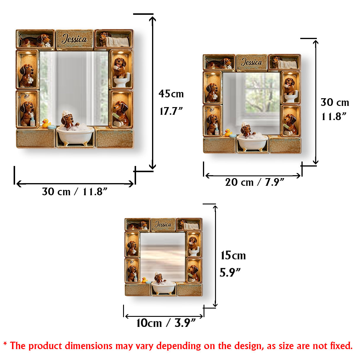 Niedlicher Dackel - Personalisierter Dackel-Wandspiegel