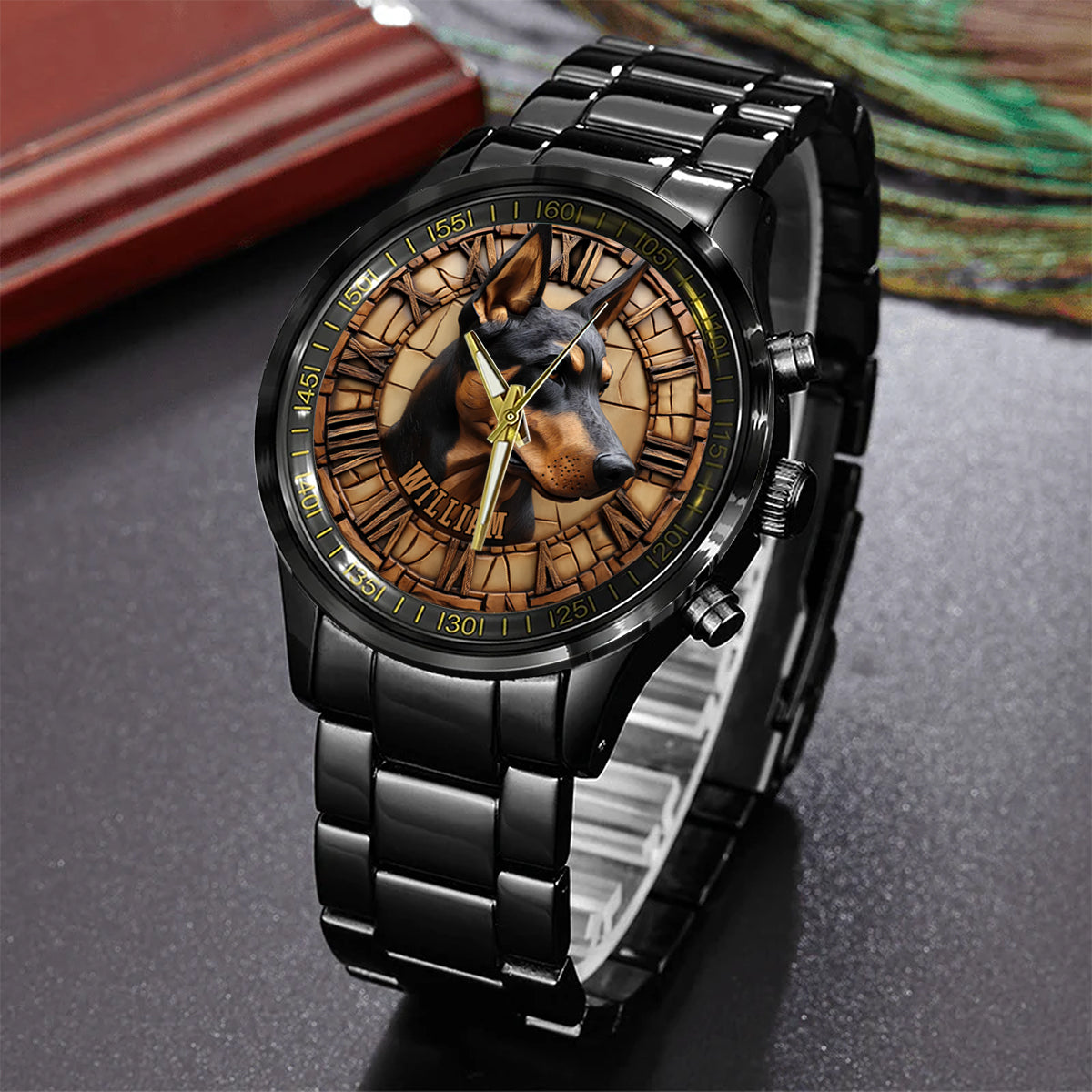 Brave Doberman Pinscher - Personalized Dog Hand Watch