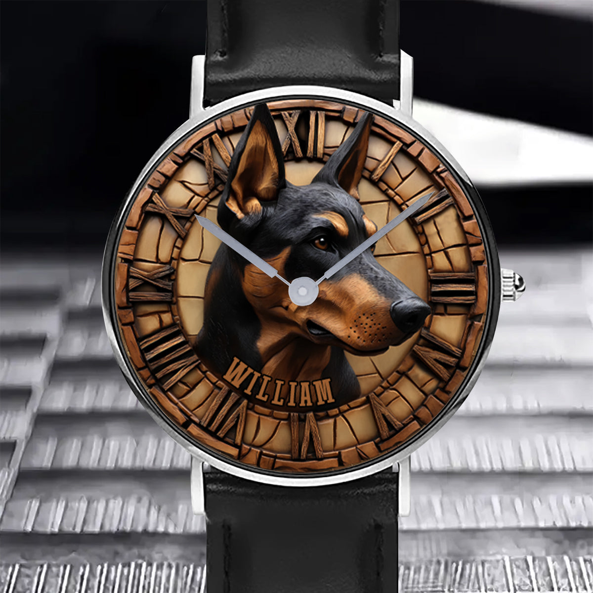 Brave Doberman Pinscher - Personalized Dog Hand Watch