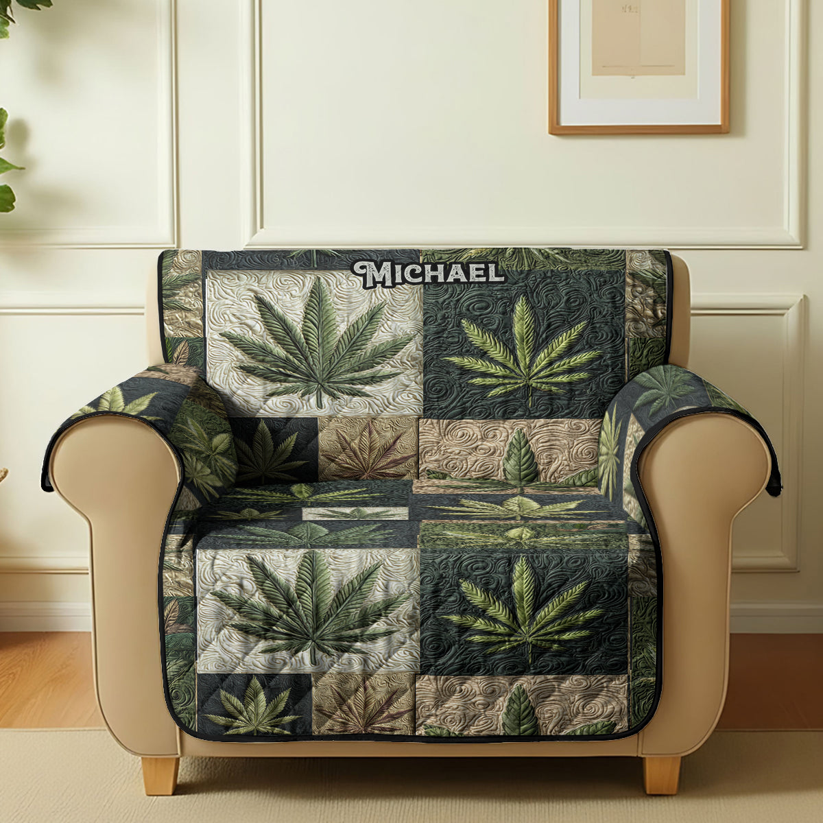I Like Big Buds - Personalized Weed Quilted Sofa/Couch Cover