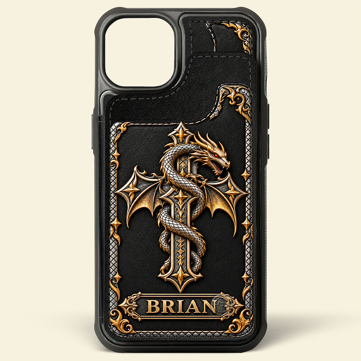 Faith & Fire - Personalized Dragon Fully Printed Wallet Phone Case