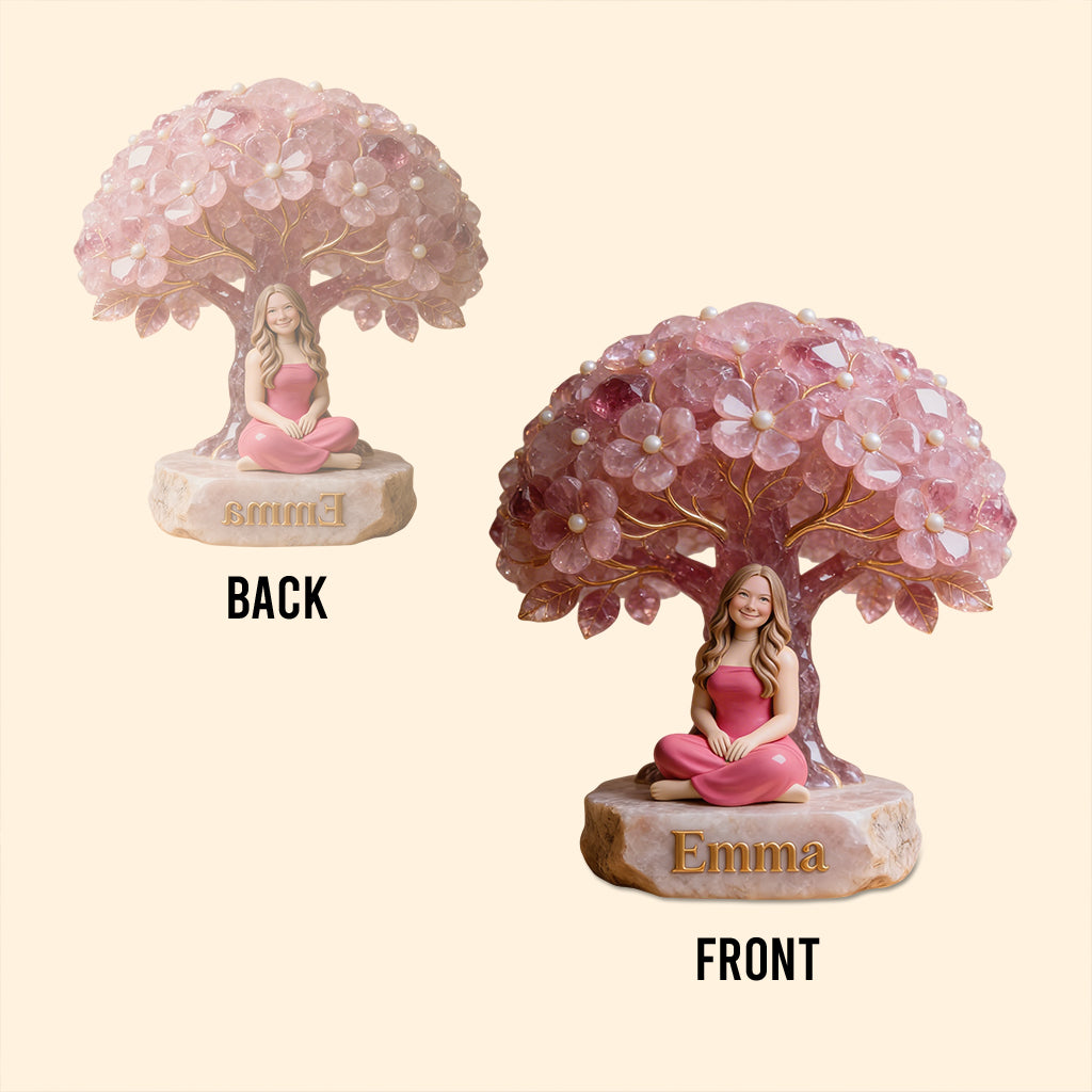 Any Photo Birthstone Style Flower Tree - Personalized Birth Stone Custom Shaped Acrylic Plaque