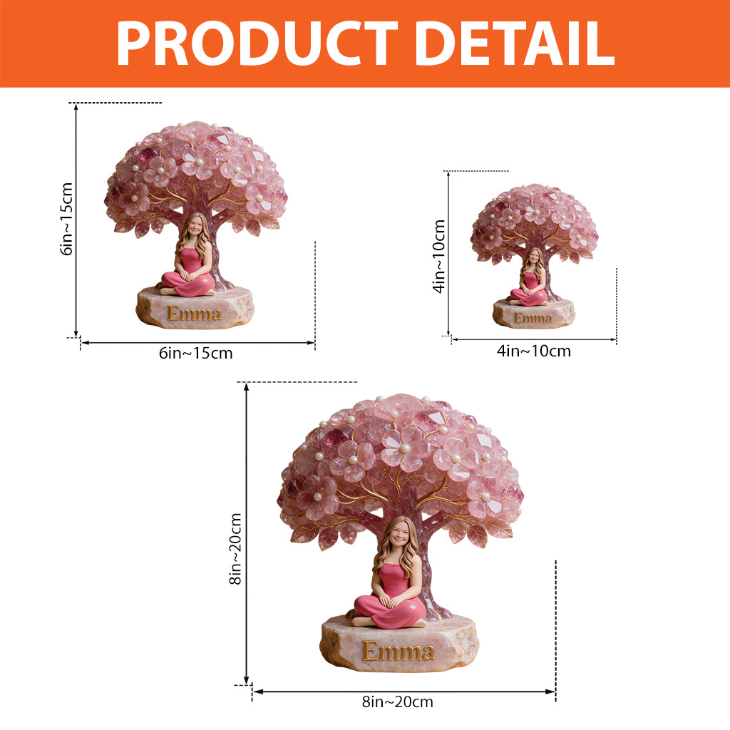 Any Photo Birthstone Style Flower Tree - Personalized Birth Stone Custom Shaped Acrylic Plaque