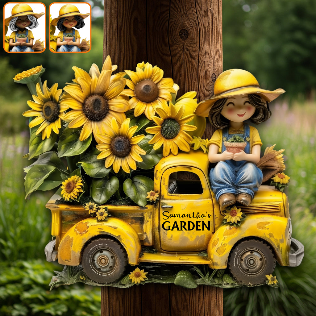 Und in den Garten gehe ich, um meinen Verstand zu verlieren - personalisiertes Gartenschild aus Metall