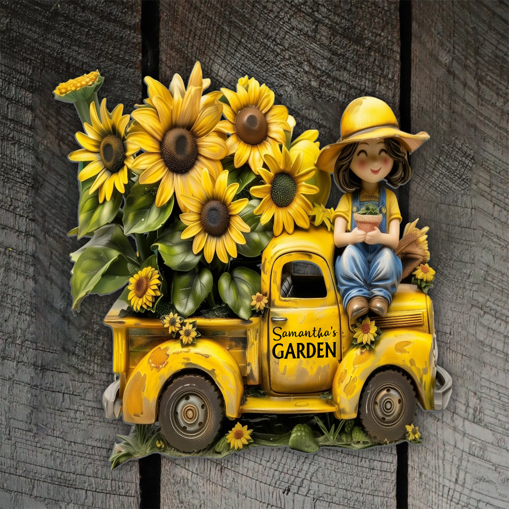 Und in den Garten gehe ich, um meinen Verstand zu verlieren - personalisiertes Gartenschild aus Metall