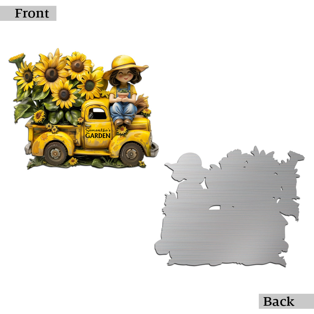 Und in den Garten gehe ich, um meinen Verstand zu verlieren - personalisiertes Gartenschild aus Metall