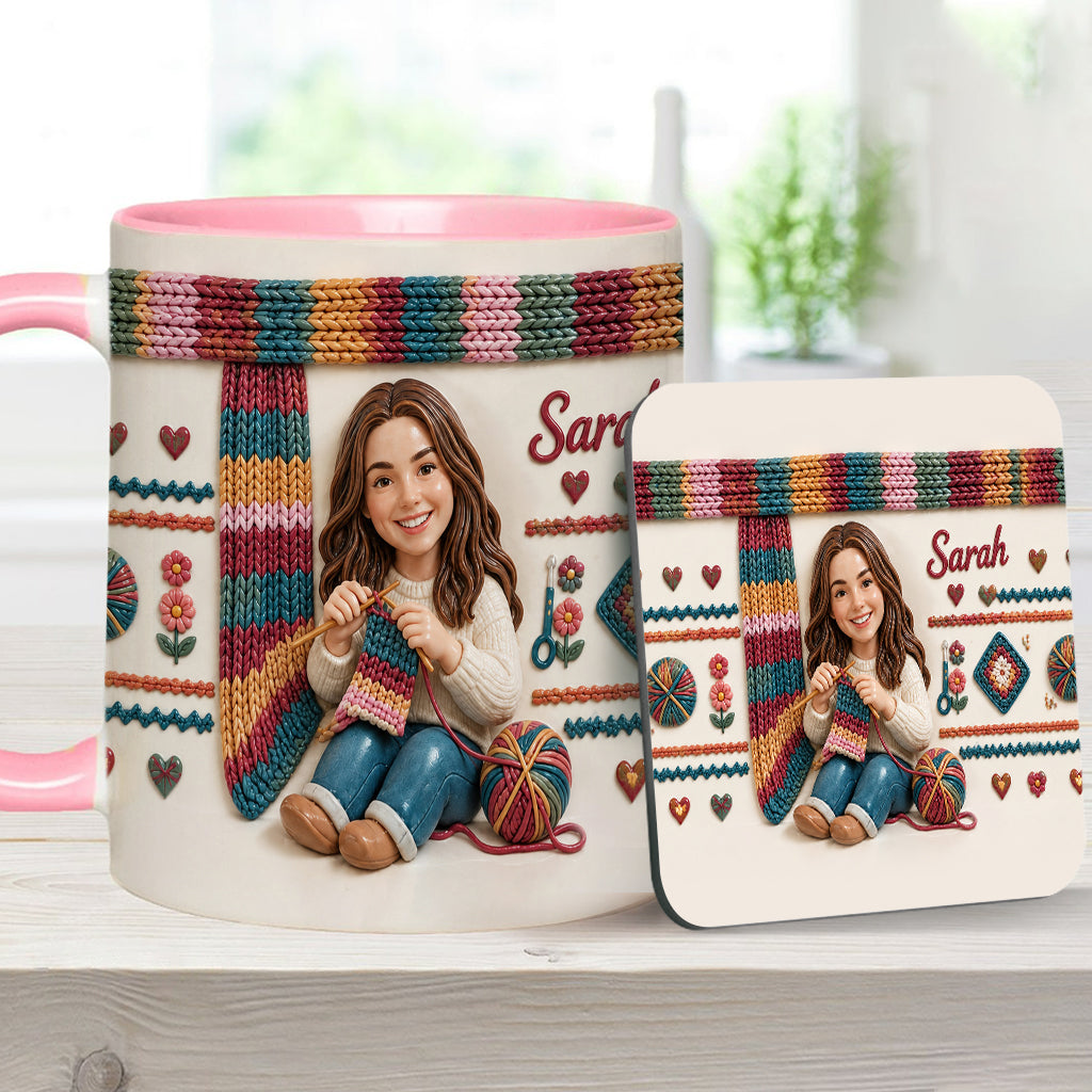 Love Crocheting - Personalized Crocheting Accent Mug & Coaster