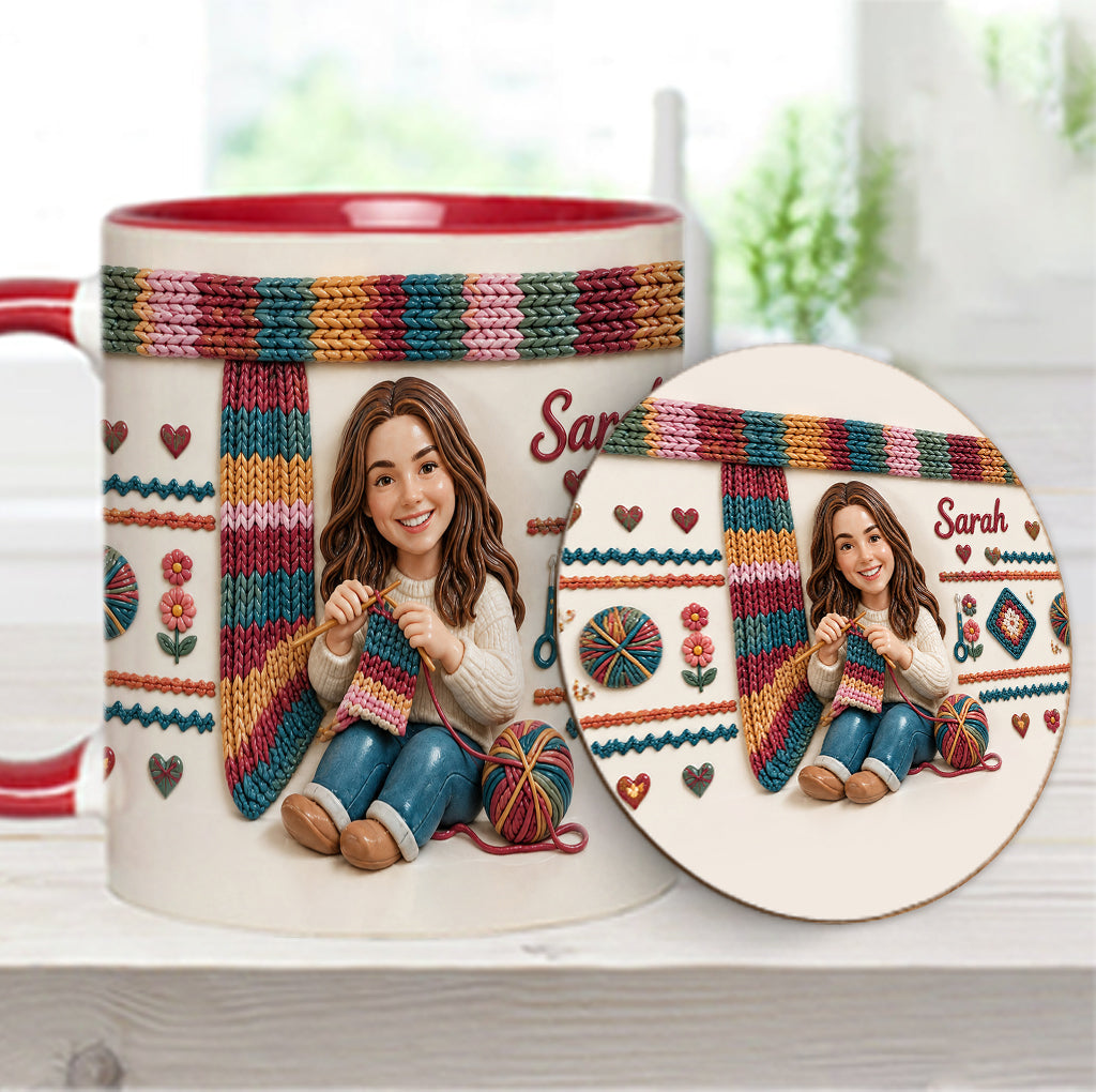 Love Crocheting - Personalized Crocheting Accent Mug & Coaster