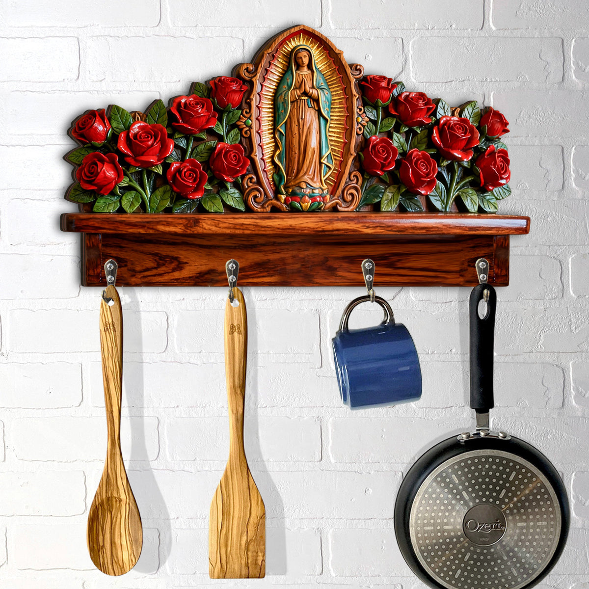 Unsere Liebe Frau von Guadalupe – Personalisierter christlicher Hängeständer in individueller Form