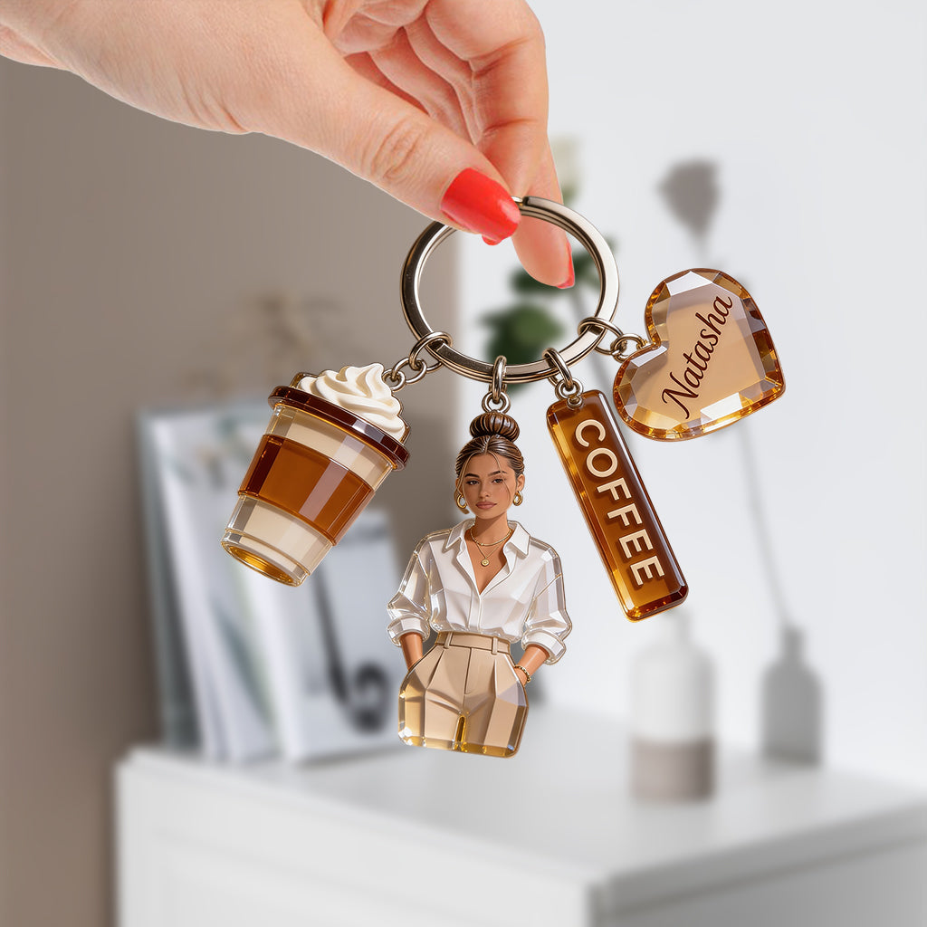 Benutzerdefiniertes Foto - Personalisierter Premium Schlüsselanhänger mit Charms