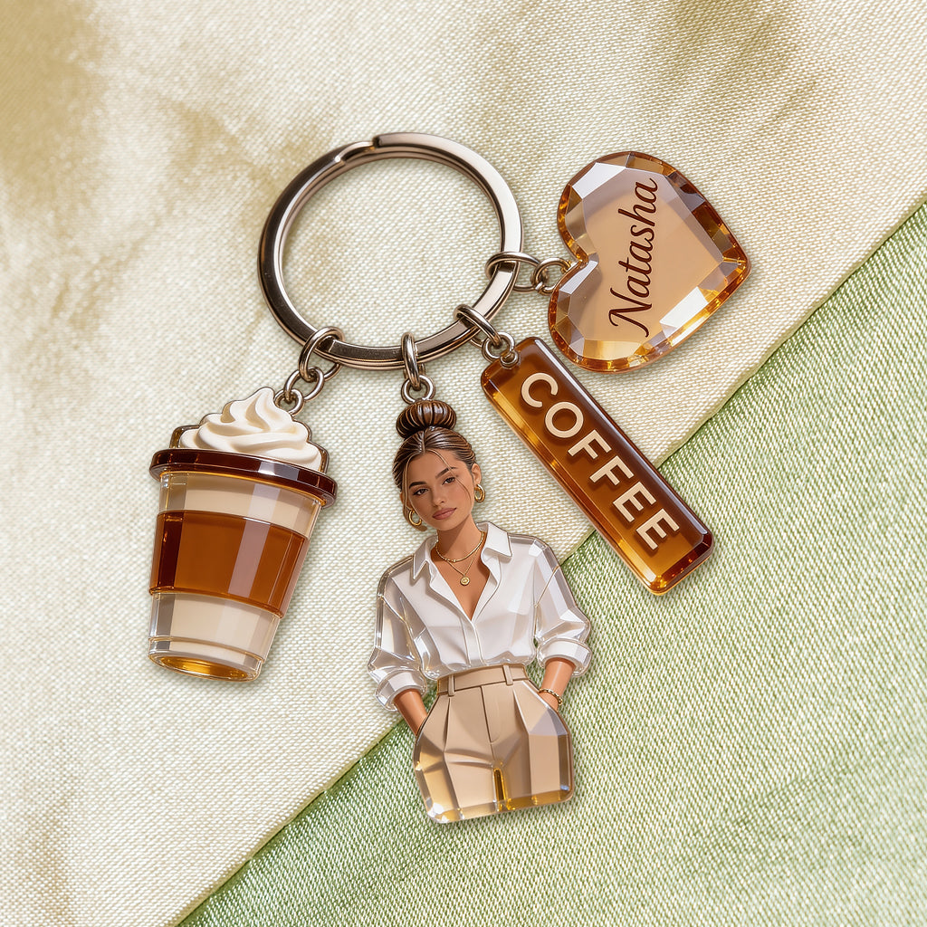 Benutzerdefiniertes Foto - Personalisierter Premium Schlüsselanhänger mit Charms