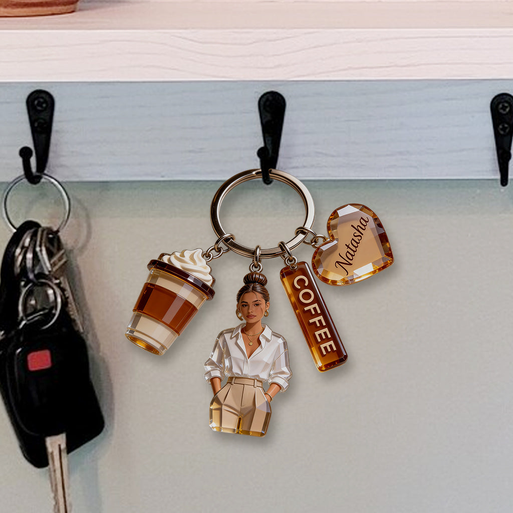 Benutzerdefiniertes Foto - Personalisierter Premium Schlüsselanhänger mit Charms
