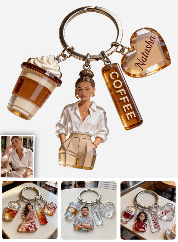 Benutzerdefiniertes Foto - Personalisierter Premium Schlüsselanhänger mit Charms