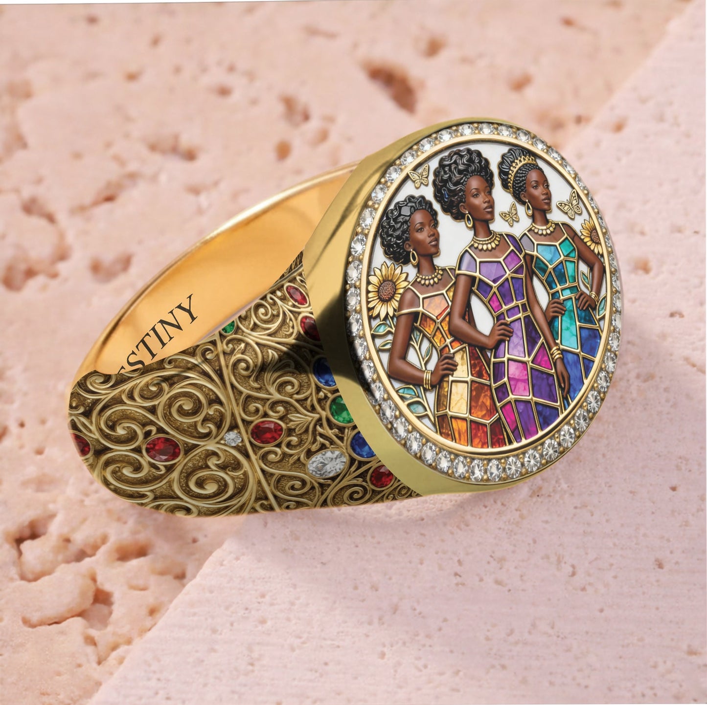 Black History - Personalized African American Signet Ring